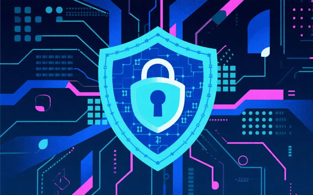 数据安全与信息保护抽象插画